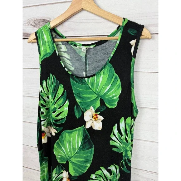 Workshop Republic Clothing Women's Tropical Palm Sleeveless Tank Top Large - Picture 3 of 7
